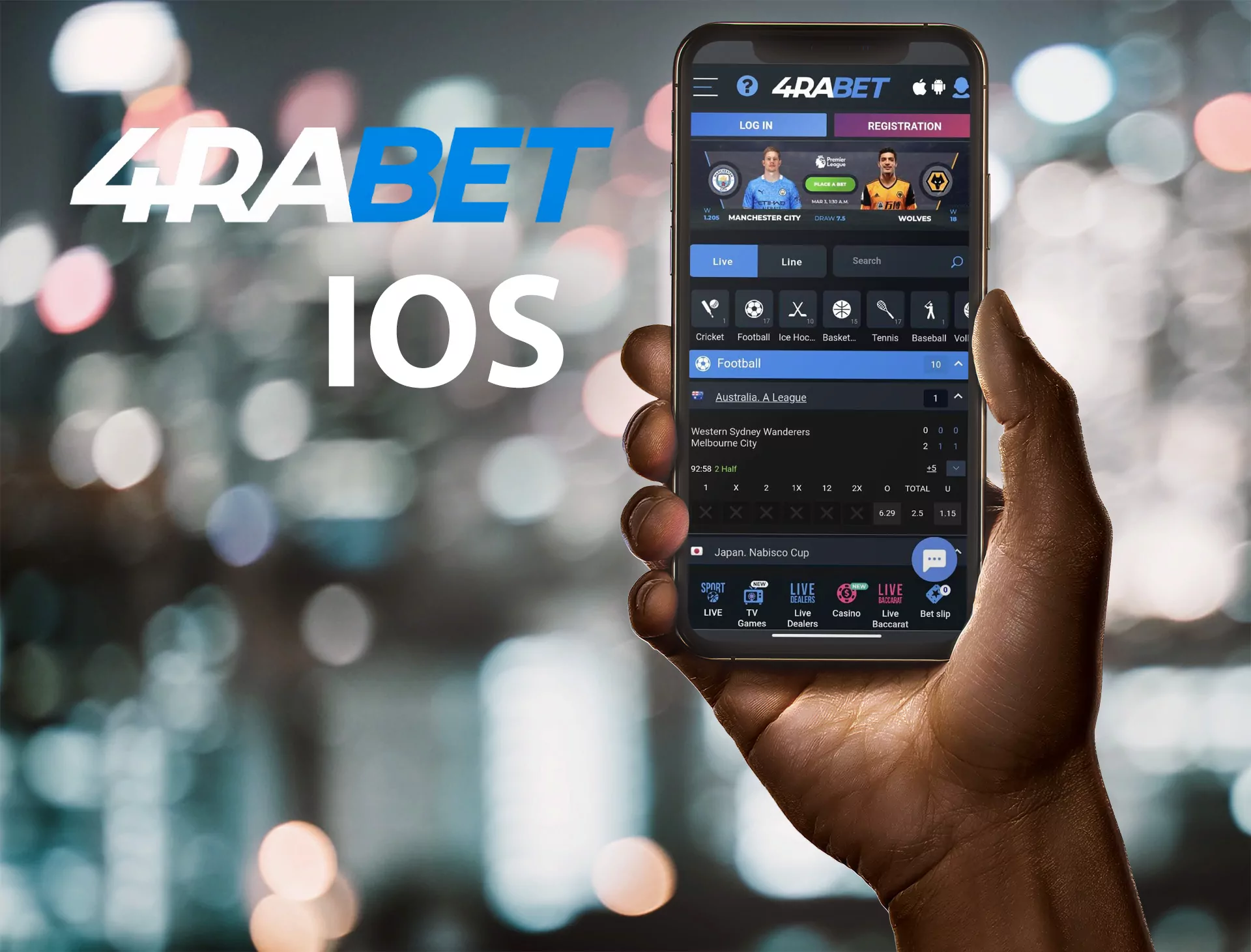 4rabet app for iPhone.