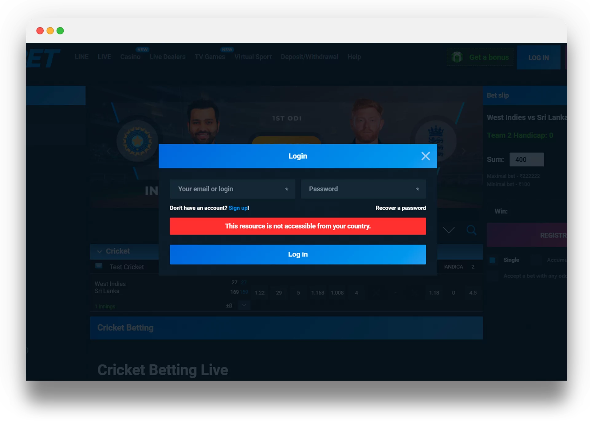 Now you can start betting via your PC or laptop.