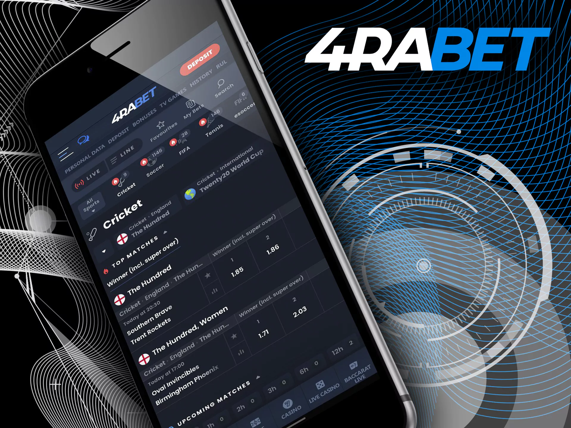 Sign up for 4rabet and start betting.
