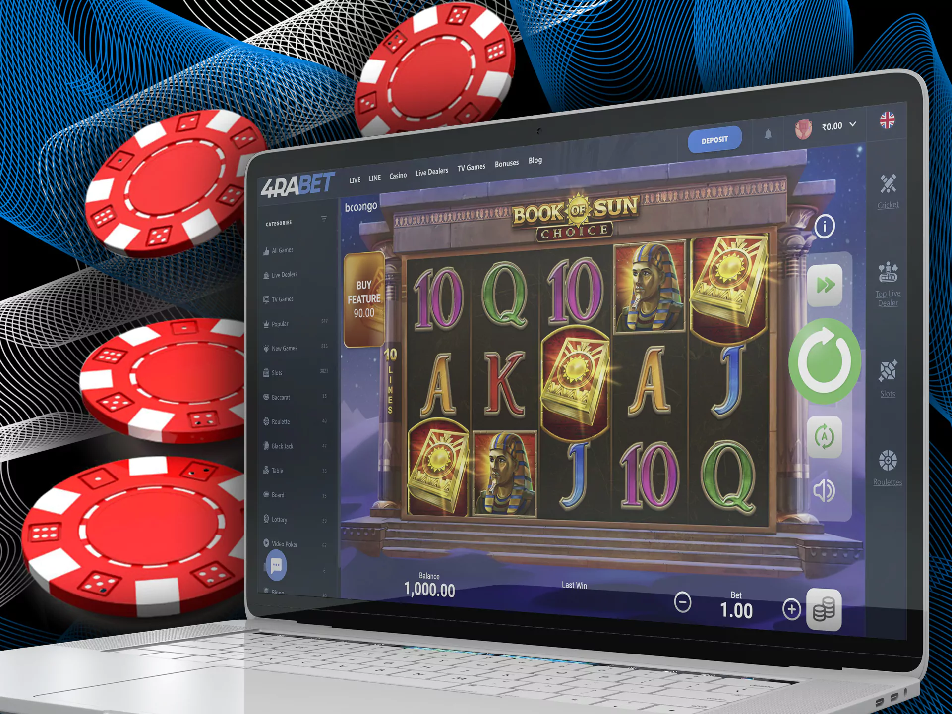 Book of Sun: Choice — one of the most best Casino game at 4rabet Bookie.