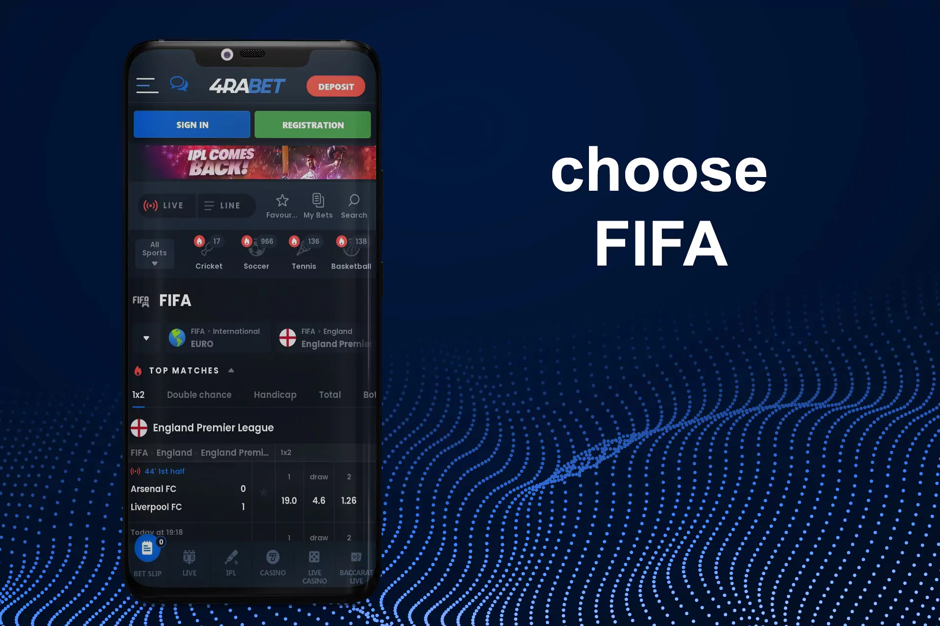 Choose FIFA among disciplines.