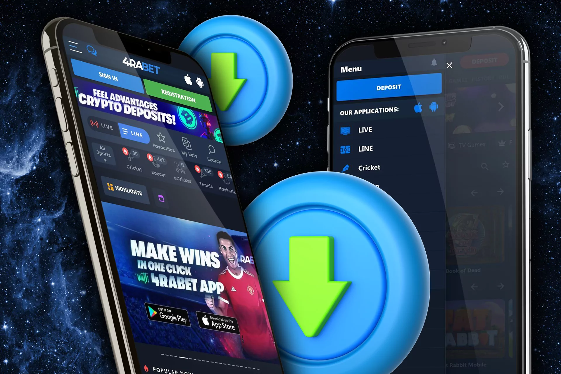 Download the 4rabet mobile app and place bets whenever you want.