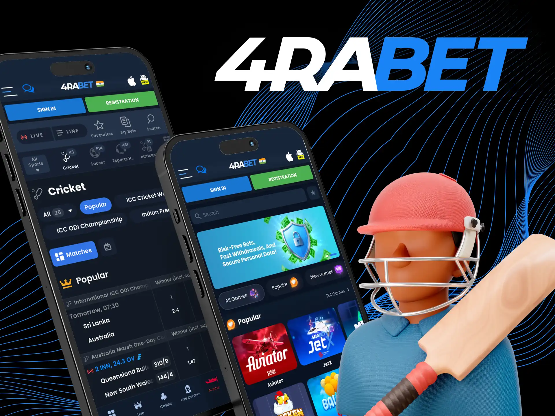 The 4RaBet online casino application has a convenient and intuitive interface.