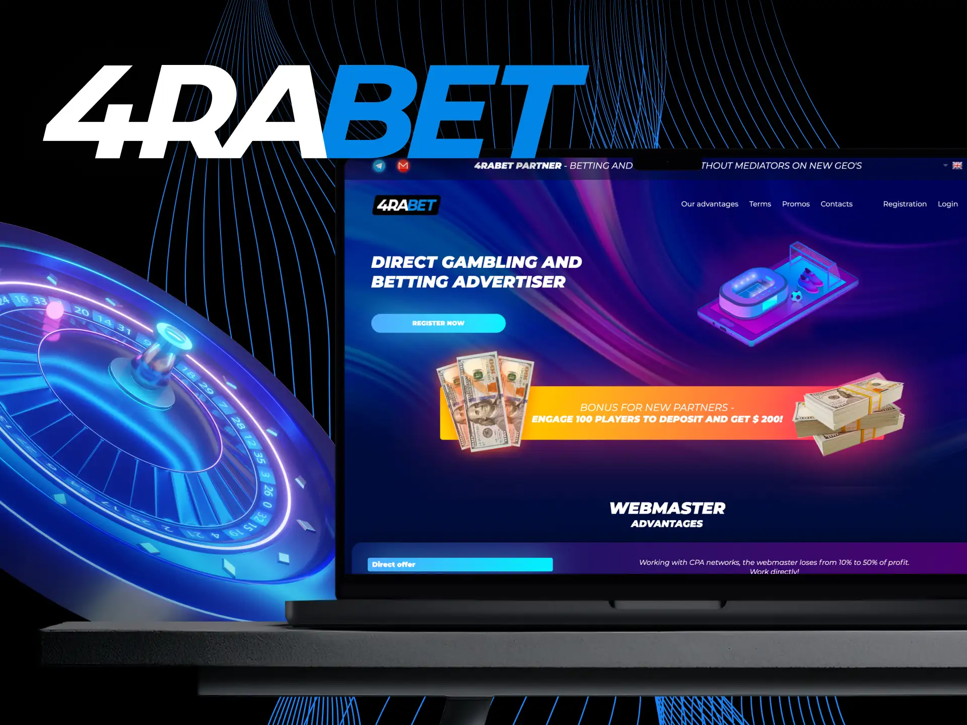 Join 4rabet affiliate program and get additional advantages.