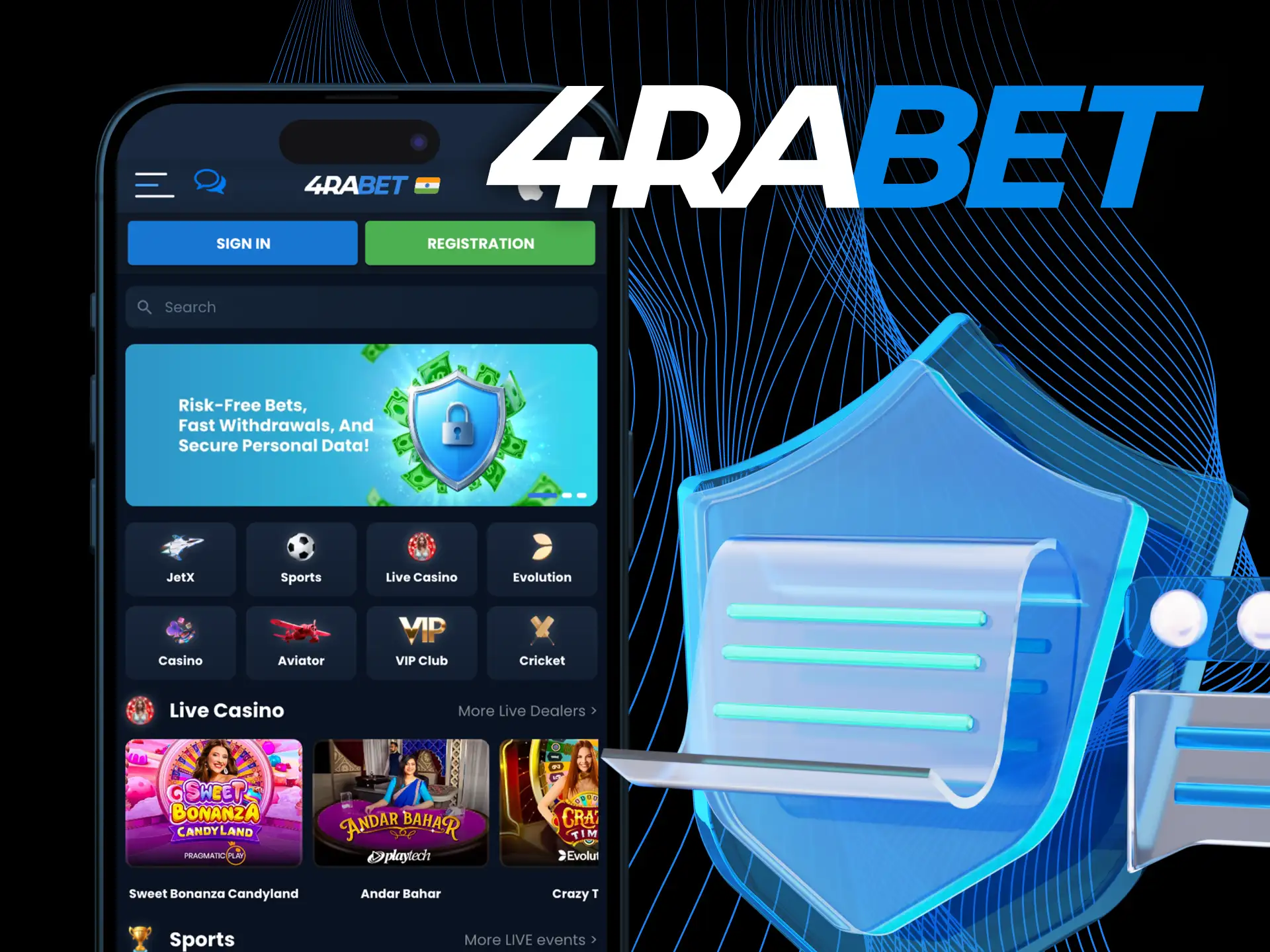 4rabet is a legal and offiical online betting and casino site in India, licensed by Curacao.