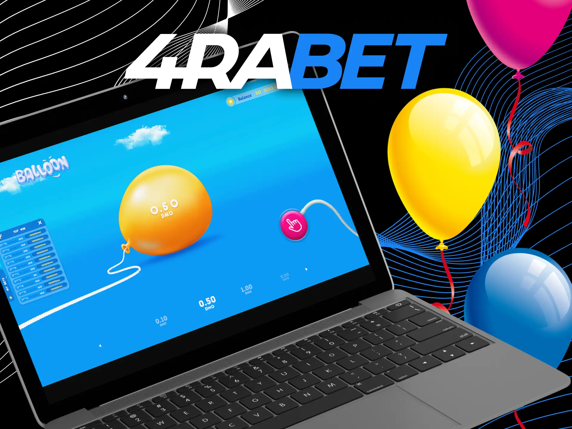 How can I increase the multiplier in the Balloon game in the online casino 4rabet.
