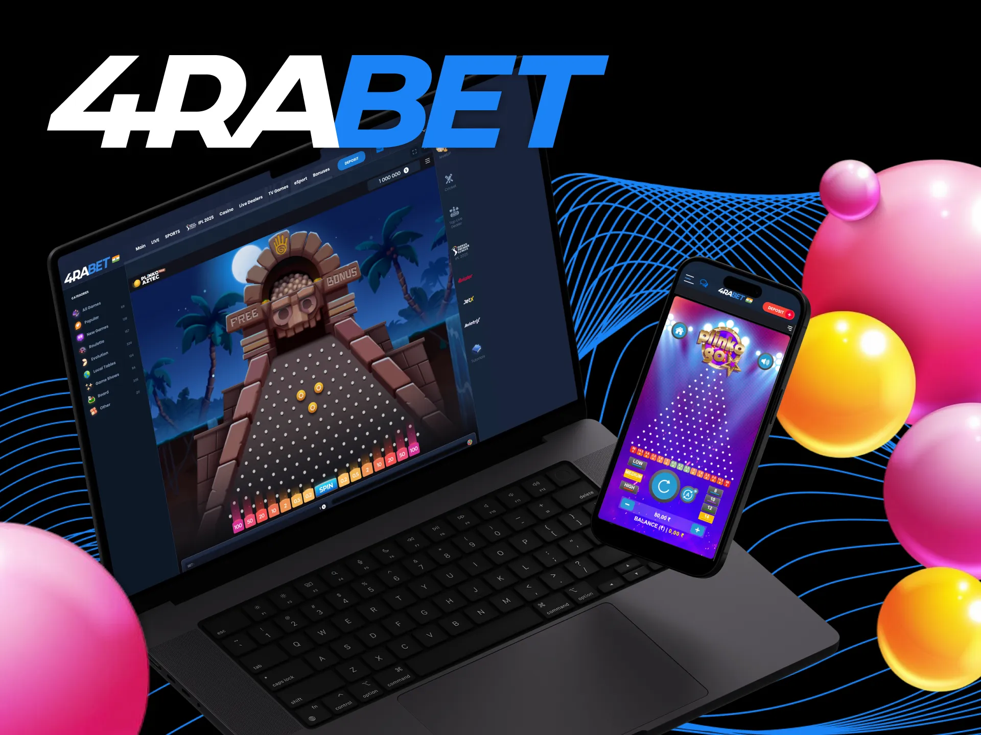 Play Plinko Game for real money only at trusted platform 4RaBet India.