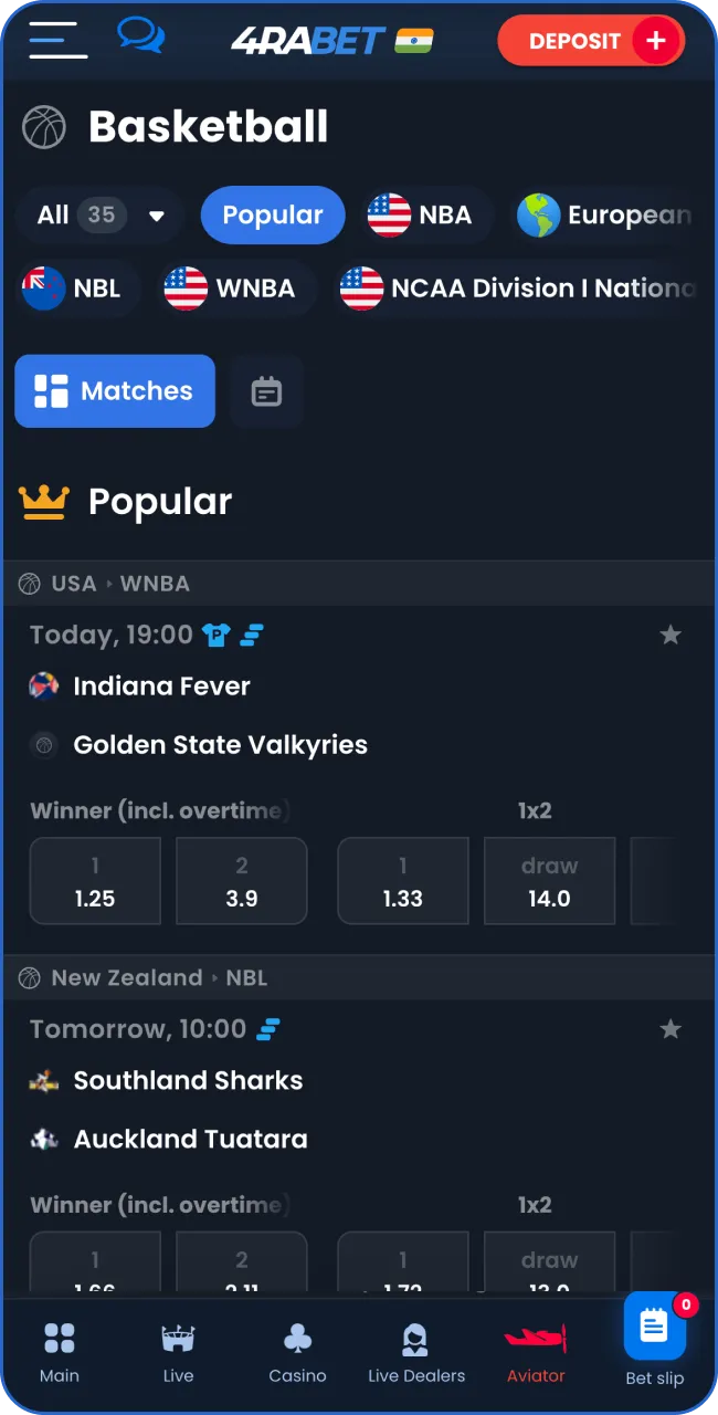 Select the type of bet you want to make.