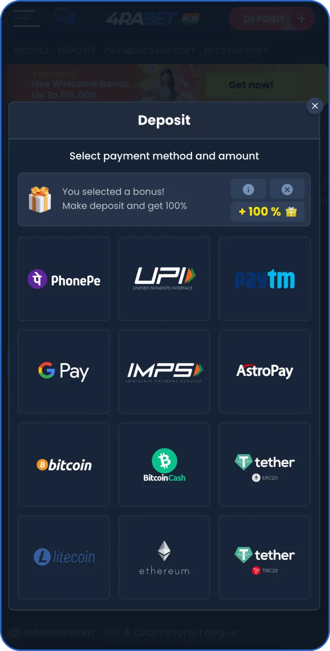 Go to the cashier and make a deposit to your account.
