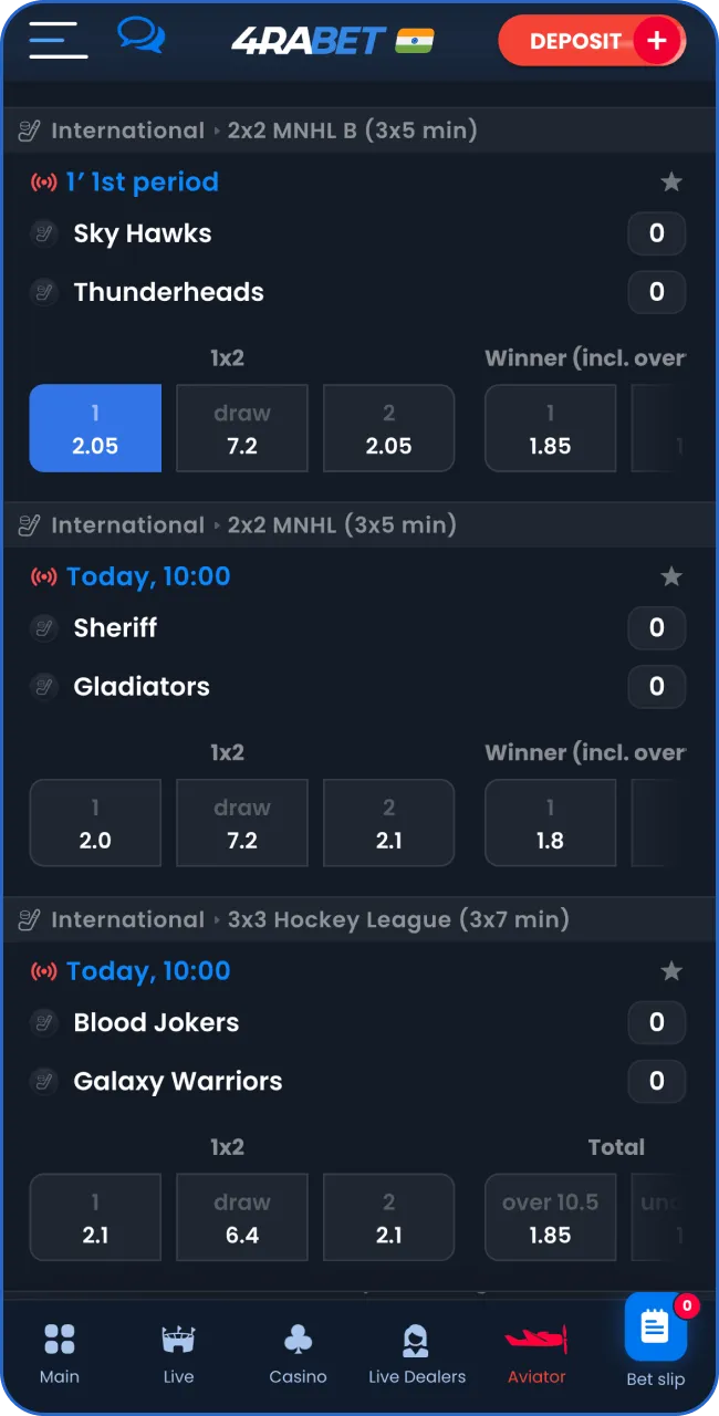 Analyze the odds of teams and place a bet.