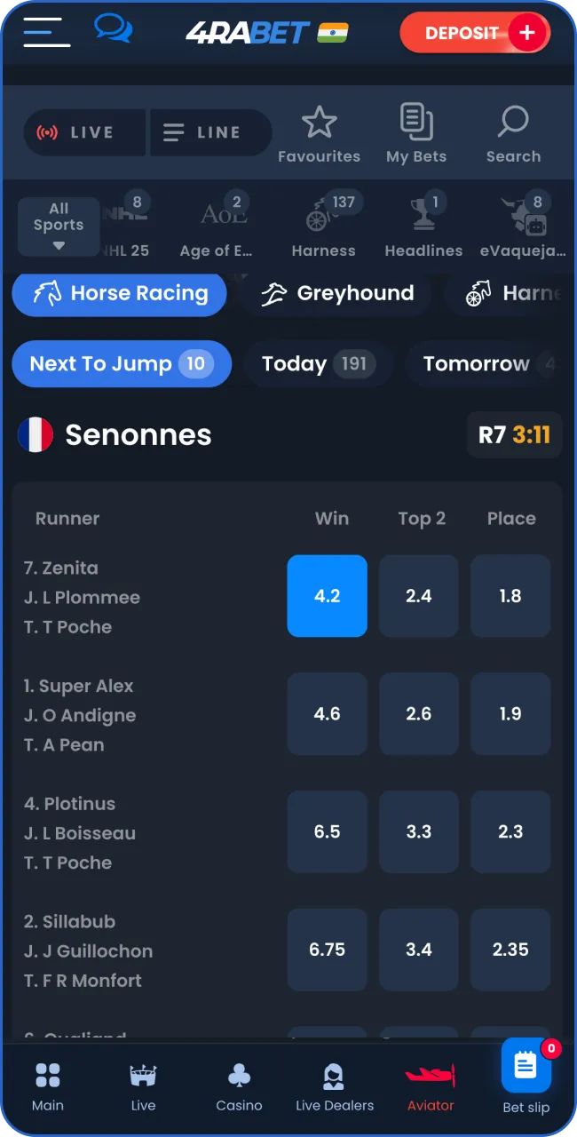 Select the potential winner and click on the name to add your choice to the betslip.