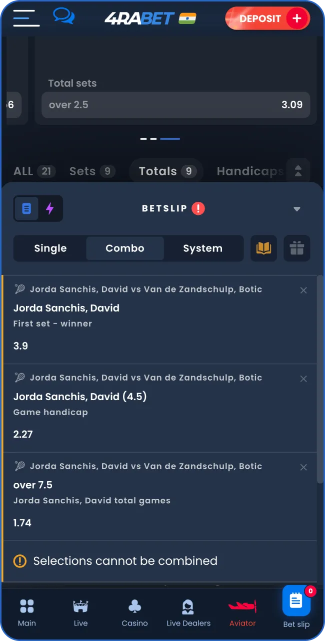 Click on the 'Place bet' and wait for the results.