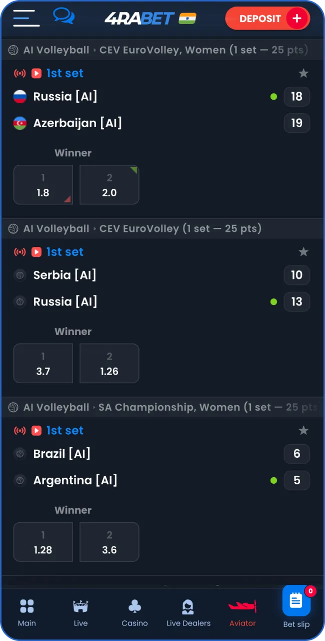 Choose your type of bet.